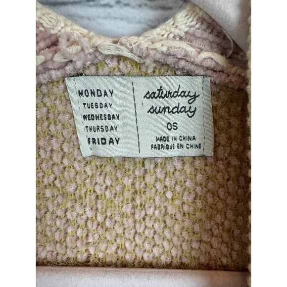 SATURDAY SUNDAY Anthropologie fluffy cozy knit poncho ruana cape wrap OS NWOT - Picture 2 of 10